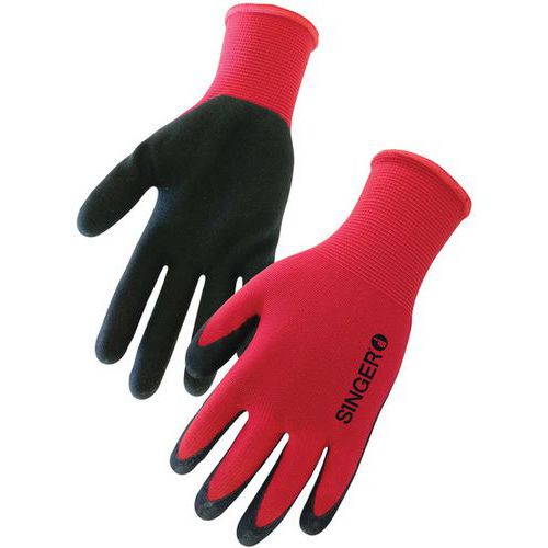 Handschoen van polyester 13 gauge Latex foam - Singer