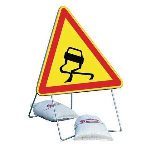 Waarschuwingsbord tijdelijk - Glad wegdek - AK4 - Taliaplast