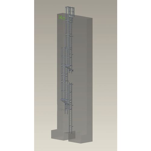 Complete kooiladderset - Hoogte 14,50 m