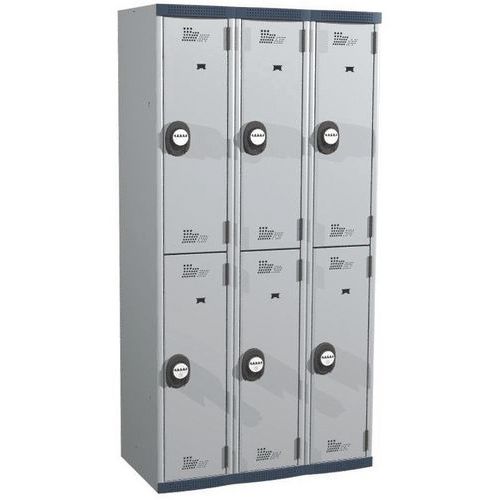 Vestiaire 6 cases penderie Seamline Optimum® - 3 colonnes largeur 300 mm - Sur socle - Acial Vestiaire 6 cases penderie Seamline Optimum® - 3 colonnes largeur 300 mm - Sur socle - Acial