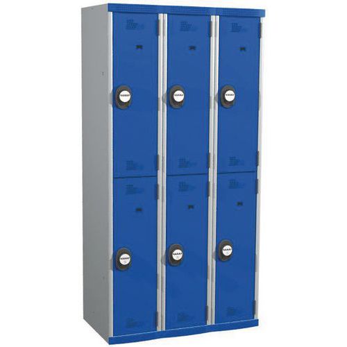 Vestiaire 6 cases penderie Seamline Optimum® - 3 colonnes largeur 300 mm - Sur socle - Acial Vestiaire 6 cases penderie Seamline Optimum® - 3 colonnes largeur 300 mm - Sur socle - Acial