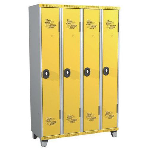 Garderobekast 4 kolommen Seamline Optimum® - kolombreedte 300 mm - op poten - Acial