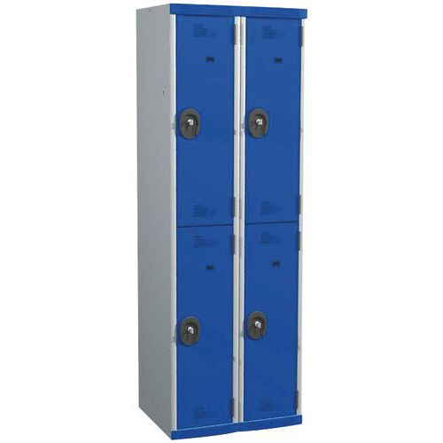 Vestiaire 4 cases penderie Seamline Optimum® - 2 colonnes largeur 300 mm - Sur socle - Acial Vestiaire 4 cases penderie Seamline Optimum® - 2 colonnes largeur 300 mm - Sur socle - Acial