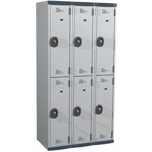 Garderobekast 6 hangvakken Seamline Optimum® - 3 kolommen breedte 300 mm - op sokkel - Acial Garderobekast 6 hangvakken Seamline Optimum® - 3 kolommen breedte 300 mm - op sokkel - Acial