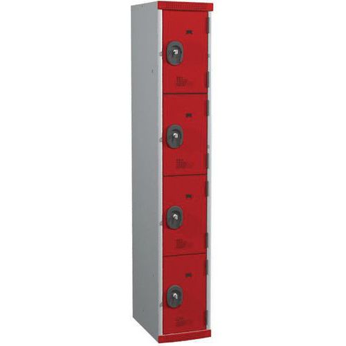 Vestiaire 4 cases Seamline Optimum® - 1 colonne largeur 300 mm - Sur socle - Acial Vestiaire 4 cases Seamline Optimum® - 1 colonne largeur 300 mm - Sur socle - Acial