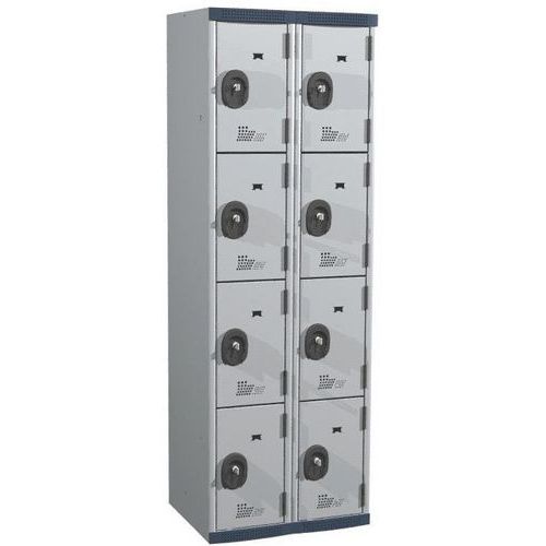 Garderobekast 8 vakken Seamline Optimum® - 2 kolommen breedte 300 mm - op sokkel - Acial