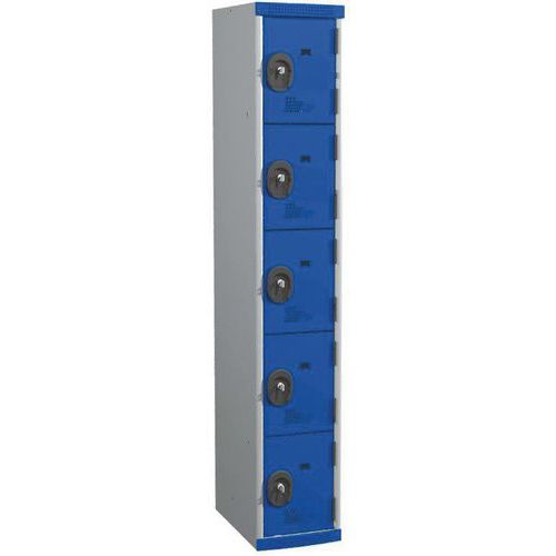 Vestiaire 5 cases Seamline Optimum® - 1 colonne largeur 300 mm - Sur socle - Acial Vestiaire 5 cases Seamline Optimum® - 1 colonne largeur 300 mm - Sur socle - Acial