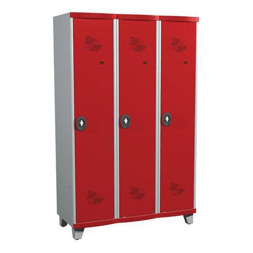 Vestiaire 3 colonnes Seamline Optimum® - Colonne largeur 400 mm - Sur pieds - Acial
