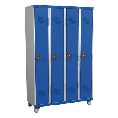 Vestiaire 4 colonnes Seamline Optimum® Largeur 300 mm sur pieds- Acial