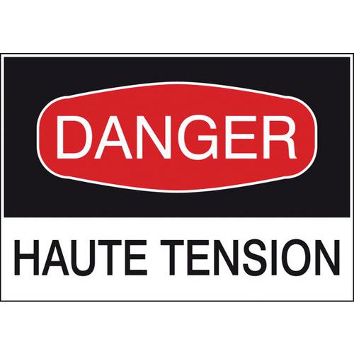Panneau de danger - Haute tension - Rigide