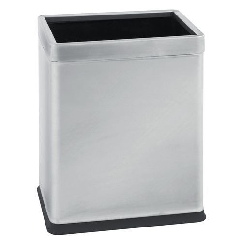 Dubbelwandige papierbak, rechthoekig mat RVS 10 ltr - V-Part Dubbelwandige papierbak, rechthoekig mat RVS 10 ltr - V-Part