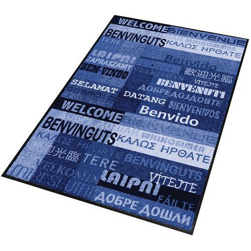 Tapis d'entrée décoratif zone de trafic peu intense New Welcome bleu - Notrax