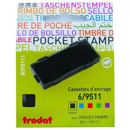 Blisterverpakking 3 cassettes zwart voor Pocket Printy 9511