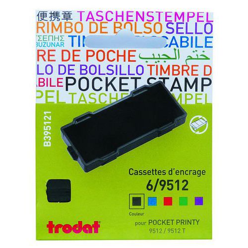 Blisterverpakking 3 zwarte cassettes voor Pocket Printy 9512