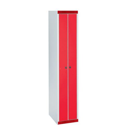 Vestiaire XS - 1 colonne - 2 compartiments largeur 200 mm - Sur socle - Acial Vestiaire XS - 1 colonne - 2 compartiments largeur 200 mm - Sur socle - Acial