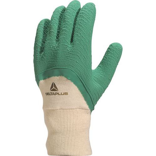 Handschoen latex groen met ribboord LA500