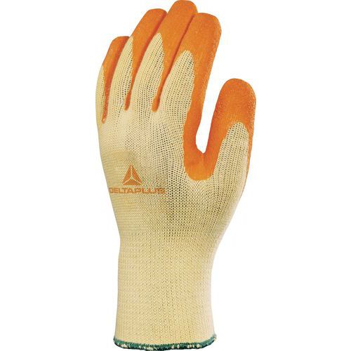 Handschoen gebreid katoen/polyester handpalm latex VE730