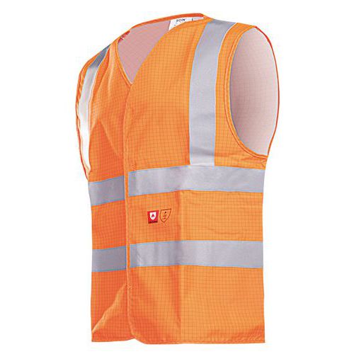 Veiligheidsvest met hoge zichtbaarheid, brandwerend en antistatisch Hellissan