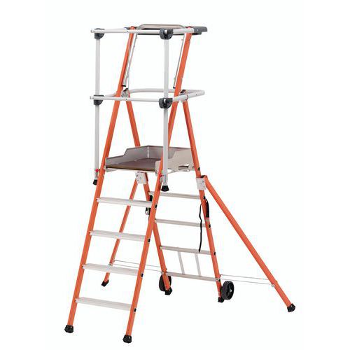 Isolerend platform van glasvezel PIRL Sherpa, Materiaal: Glasvezel, Werkhoogte: 3.18 m