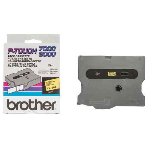 Labelcassettes voor labelprinters Brother - Breedte 18 mm