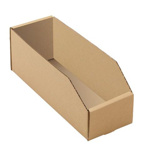 Stapelbakken van bruin kraftkarton - lengte 300 mm - 3,6 tot 8,3 liter