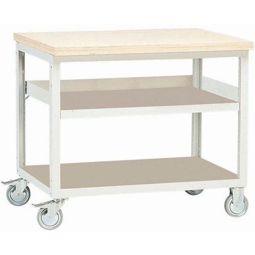 Établi mobile Modul - 2 tablettes, largeur 100 cm Établi mobile Modul - 2 tablettes, largeur 100 cm
