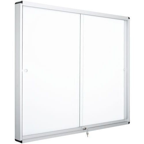 Binnenvitrine 2 deuren - Aluminium achterwand - Veiligheidsglas - Manutan