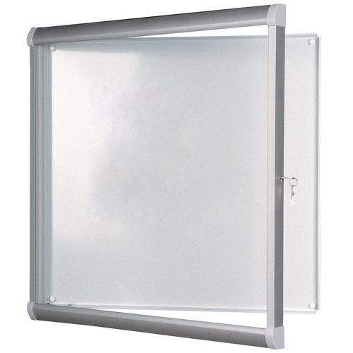 Binnenvitrine Design - Aluminium achterwand - Deur van veiligheidsglas Binnenvitrine Design - Aluminium achterwand - Deur van veiligheidsglas