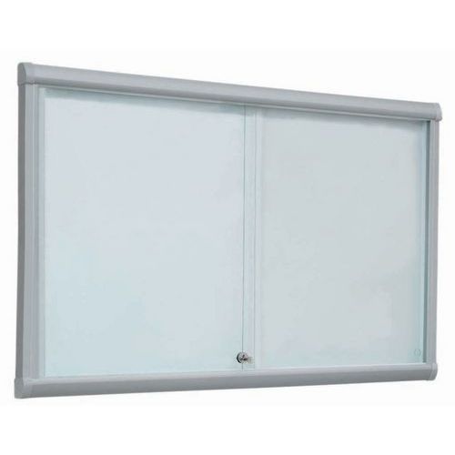 Binnenvitrine met schuifdeuren Leader - Aluminium achterwand - Deur van veiligheidsglas