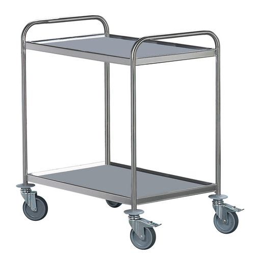 Roestvrij stalen serveerwagen, Max. belasting: 120 kg, Totale hoogte: 894 mm, Totale breedte: 495 mm