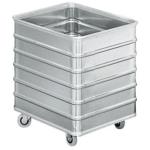 Wagen zonder deksel met aluminium wanden