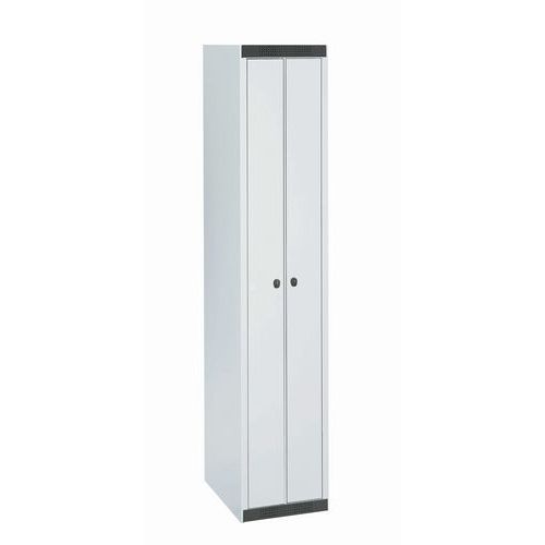 Vestiaire XS - 1 colonne - 2 compartiments largeur 200 mm - Sur socle - Acial Vestiaire XS - 1 colonne - 2 compartiments largeur 200 mm - Sur socle - Acial