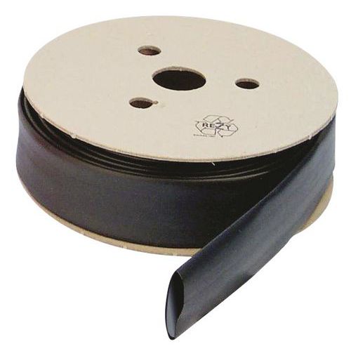 Thermisch uittrekbare koker op haspel, Lengte: 5 m, Ø: 24 mm, Wand dikte: 1 mm, Kleur: Zwart