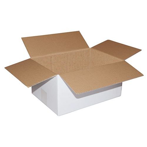 Boîte d'expédition carton blanc- Simple cannelure