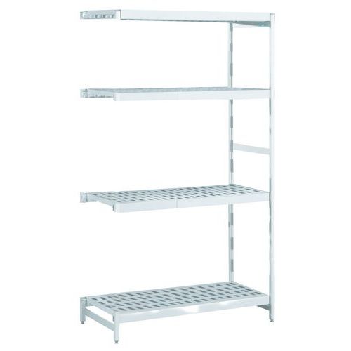 Aluminium stelling voor voedingsmiddelen norm 12 - polystyrol legbord - Hupfer