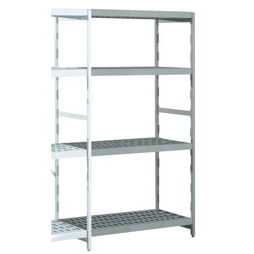 Rayonnage alimentaire aluminium Norme 12 - Tablette polystyrol - Hupfer