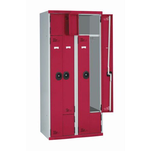 Vestiaire porte L - 1 et 2 colonnes largeur 400 mm - Sur socle - Acial