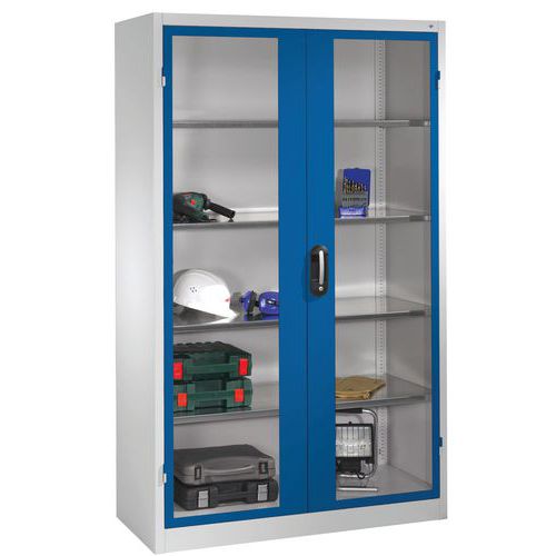 Armoire à portes battantes transparentes