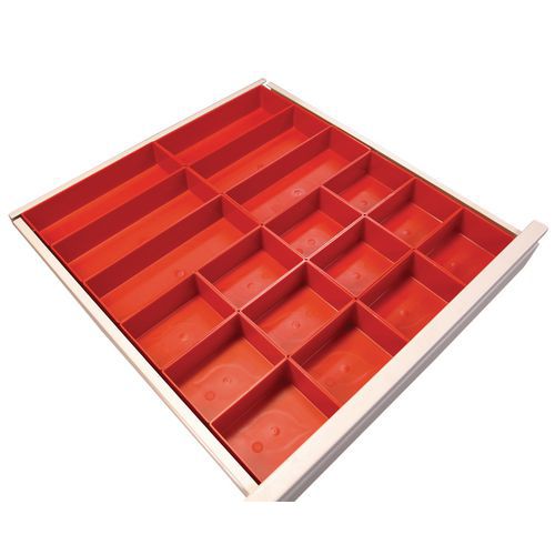 Kit de compartimentage pour tiroir - Plastique - 18 bacs