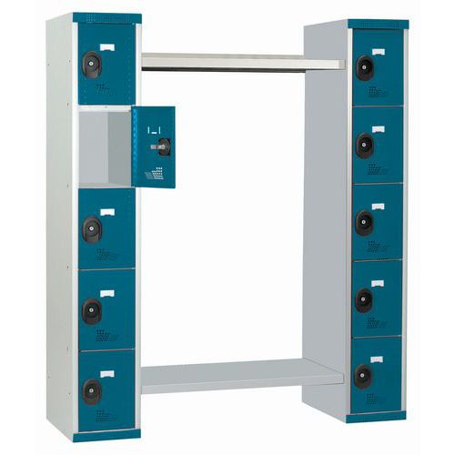 Garderobekast 10 vakken en kledingstang Seamline® - Lengte kledingstang 960 mm - Acial Garderobekast 10 vakken en kledingstang Seamline® - Lengte kledingstang 960 mm - Acial