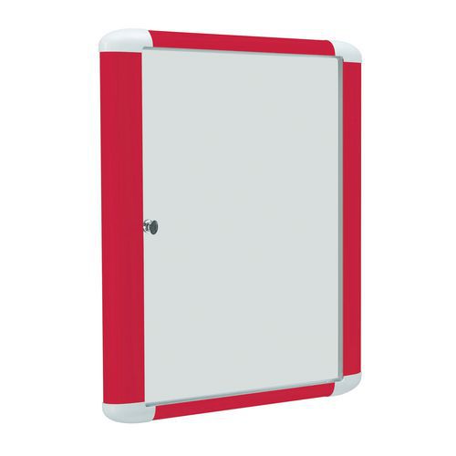 Vitrine d'intérieur Couleur - Fond aluminium - Porte en verre de sécurité
