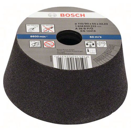Schuurkom Conisch metaal/gietijzer 90x110x55 mm, M36 - Bosch