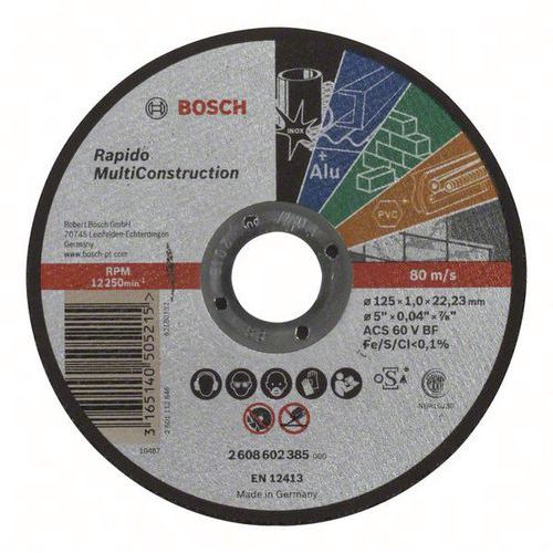 Doorslijpschijf recht Rapido MC ACS, Boorgat Ø: 22.23 mm, Ø: 125 mm, Dikte: 1 mm