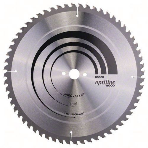 Cirkelzaagblad Optiline Wood, Asgat Ø: 30 mm, Ø: 40 cm, Aantal tanden: 60, Type nr.: 2608640675
