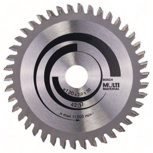 Cirkelzaagblad Multi Material, Asgat Ø: 20 mm, Ø: 13 cm, Aantal tanden: 42, Type nr.: 2608641195