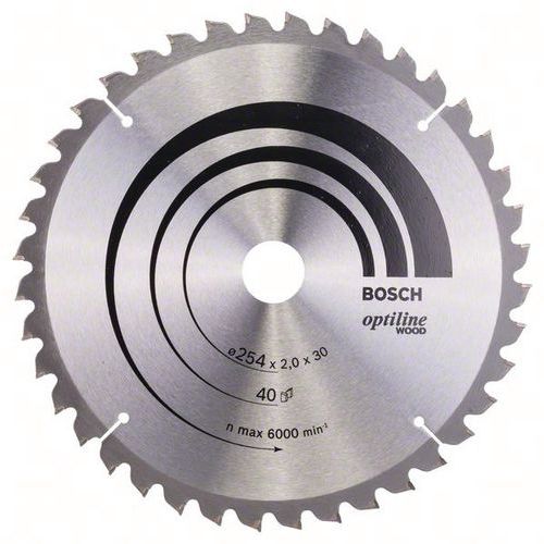 Cirkelzaagblad Optiline Wood, Asgat Ø: 30 mm, Ø: 25.4 cm, Aantal tanden: 40, Type nr.: 2608640435