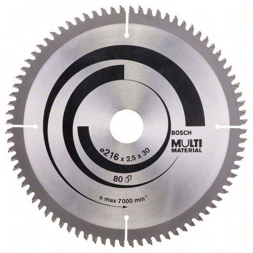 Cirkelzaagblad Multi Material, Asgat Ø: 30 mm, Ø: 21.6 cm, Aantal tanden: 80, Type nr.: 2608640447