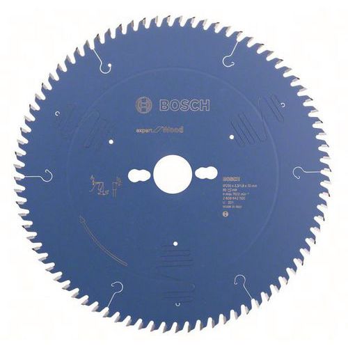 Cirkelzaagblad Expert for Wood, 250 x 30 x 2,5 mm, 80T, Asgat Ø: 30 mm, Ø: 30 cm, Aantal tanden: 80