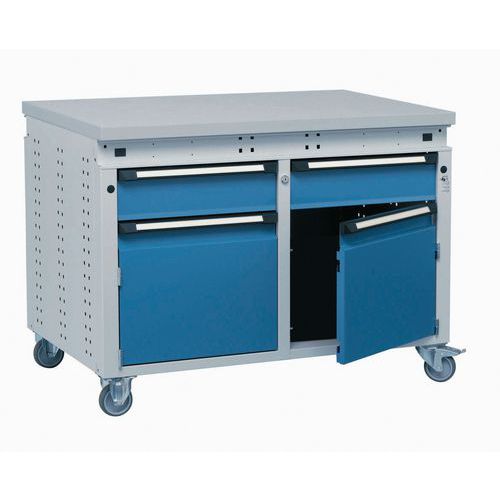 Werkbank breedte 1150 mm - Met 2 laden en 2 deuren Werkbank breedte 1150 mm - Met 2 laden en 2 deuren