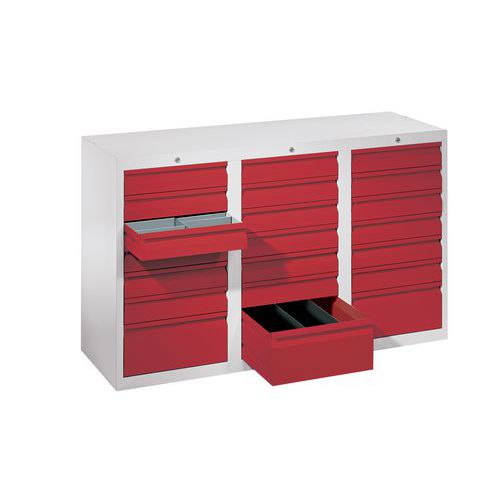 Armoire à tiroirs pour outils H90 - 3 colonnes - 21 tiroirs